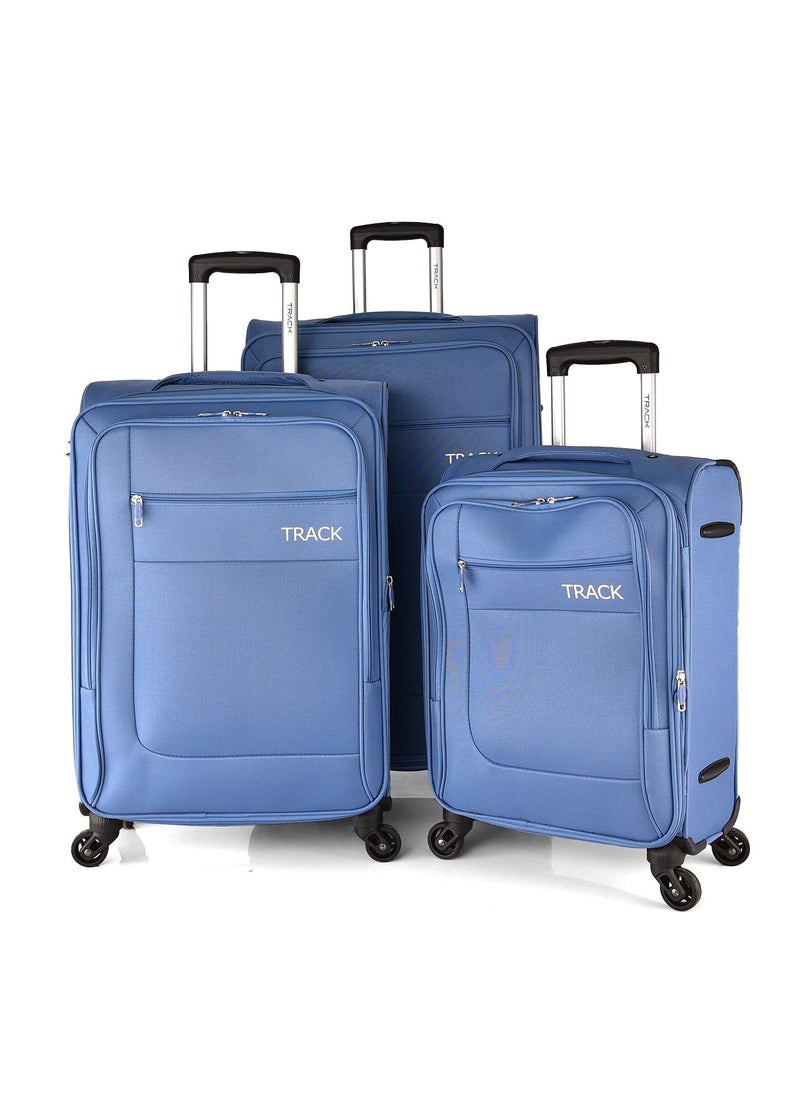 Track - TRACK Luggage fabric set 3 pieces, 28/24/20 inch - Blue - Image 1