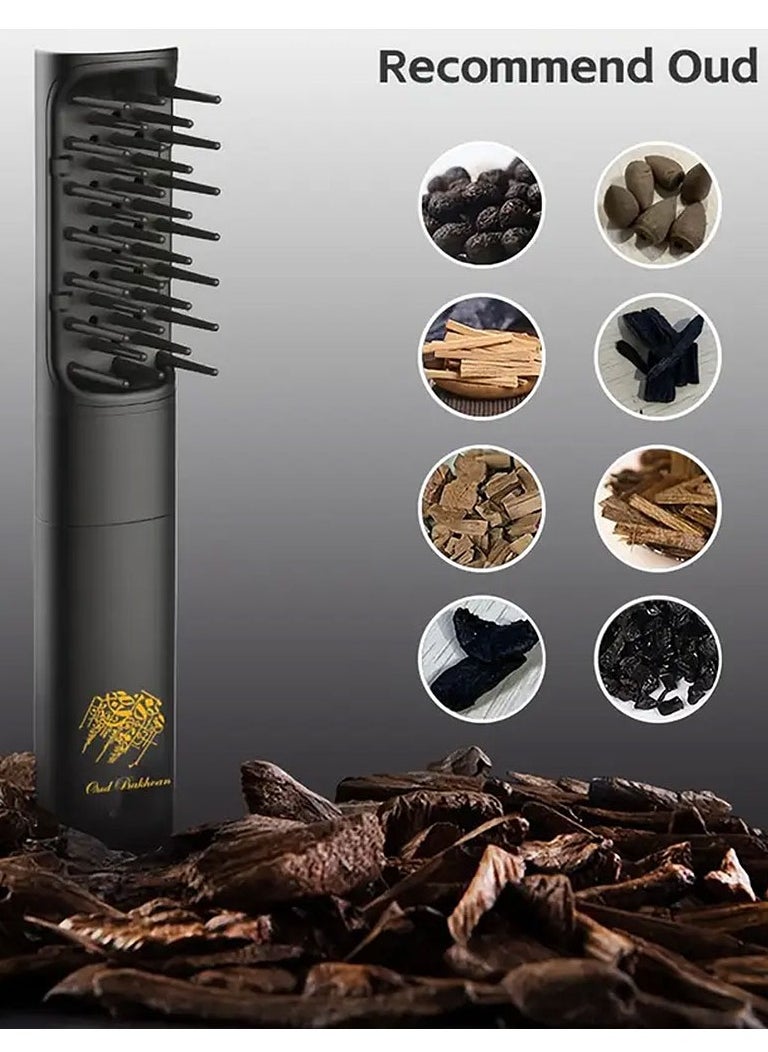 Oud Bakhoan Upgraded Mini Black Comb Incense Bakhoor Burner with Lock Feature Portable Electric Incense Burner  - Image 2