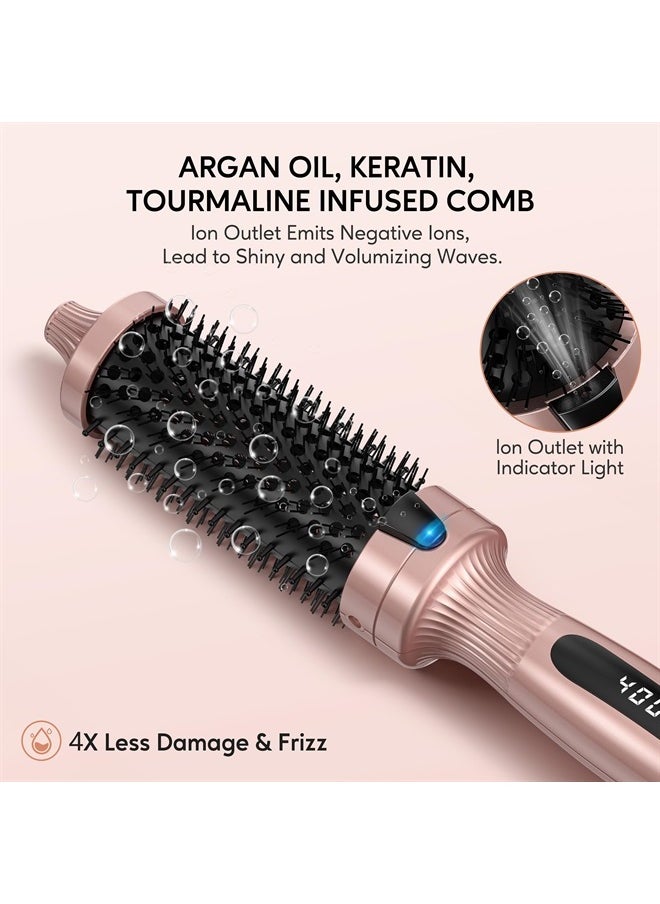 Terviiix 1.5 Inch Thermal Brush Create Blowout Look, Get Loose & Volume Layer Hair, Ceramic Tourmaline Ionic Hot Brush Heated Curling Brush, Digital Display 9 Temperatures Curling Iron, Dual Voltage  - Image 5