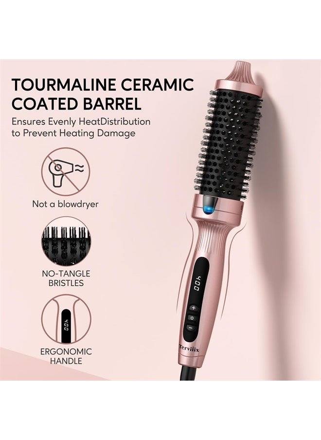 Terviiix 1.5 Inch Thermal Brush Create Blowout Look, Get Loose & Volume Layer Hair, Ceramic Tourmaline Ionic Hot Brush Heated Curling Brush, Digital Display 9 Temperatures Curling Iron, Dual Voltage  - Image 4
