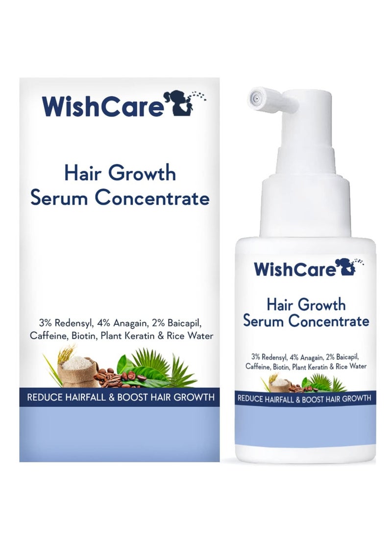 WishCare - WishCare Hair Growth Serum Concentrate - 3% Redensyl 4% Anagain 2% Baicapil Caffeine Biotin Plant Keratin & Rice Water - Hair Growth Serum for Men - Image 1