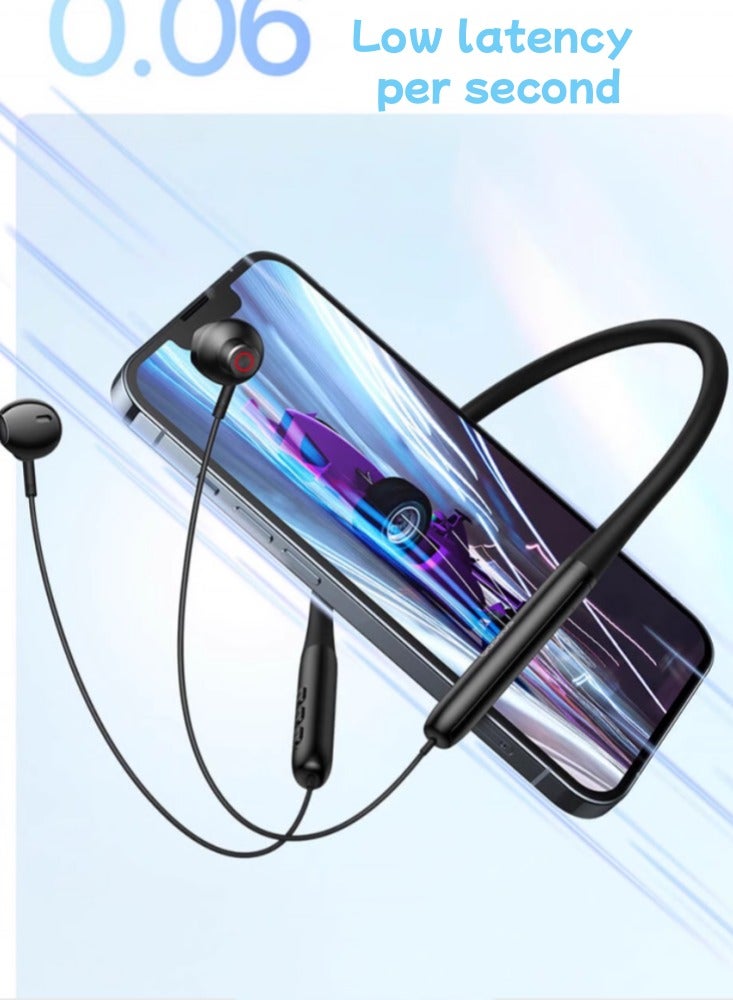 Bluetooth Earphones For Sports Neck Hanging Running, Wireless Noise Reduction, Long Battery Life, Neck Hanging Style, Black - Image 5