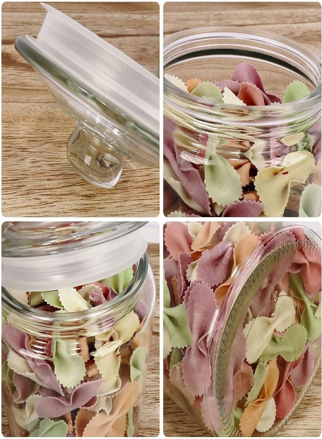 AKDC Starside 34 Oz Glass Jars With Airtight Lid For Household,Set Of 6 Pack,1 Liter Glass Food Jars And Organization Canisters For Storage Pasta, Coffee, Candy, Snacks. - Image 4