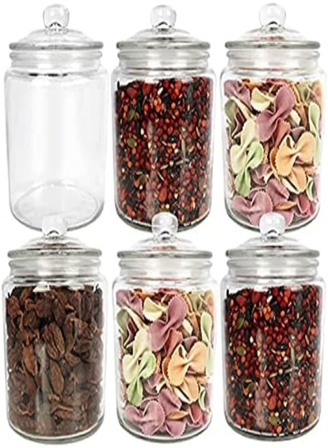 AKDC Starside 34 Oz Glass Jars With Airtight Lid For Household,Set Of 6 Pack,1 Liter Glass Food Jars And Organization Canisters For Storage Pasta, Coffee, Candy, Snacks. - Image 3