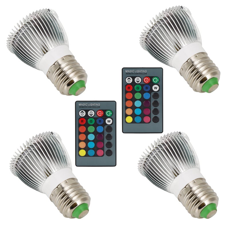 مصباح إضاءة مركزي LED 40WRGB من سبائك الألومنيوم، كأس مصباح بتحكم عن بعد RGB، 85-265 فولت، E27 - Image 3