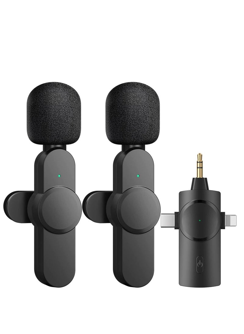 JAJEEK - Wireless Lavalier Lapel Microphone for iPhone, iPad, Android, Camera – Plug & Play, 7H Long Working Time, Ideal for Interview, Video Podcast, Vlog, YouTube, and Streaming - Image 1
