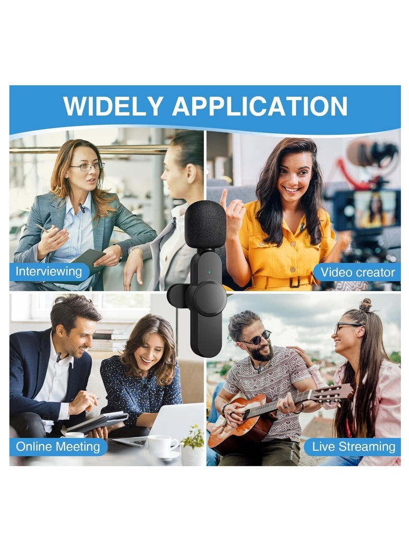 JAJEEK - Wireless Lavalier Lapel Microphone for iPhone, iPad, Android, Camera – Plug & Play, 7H Long Working Time, Ideal for Interview, Video Podcast, Vlog, YouTube, and Streaming - Image 1