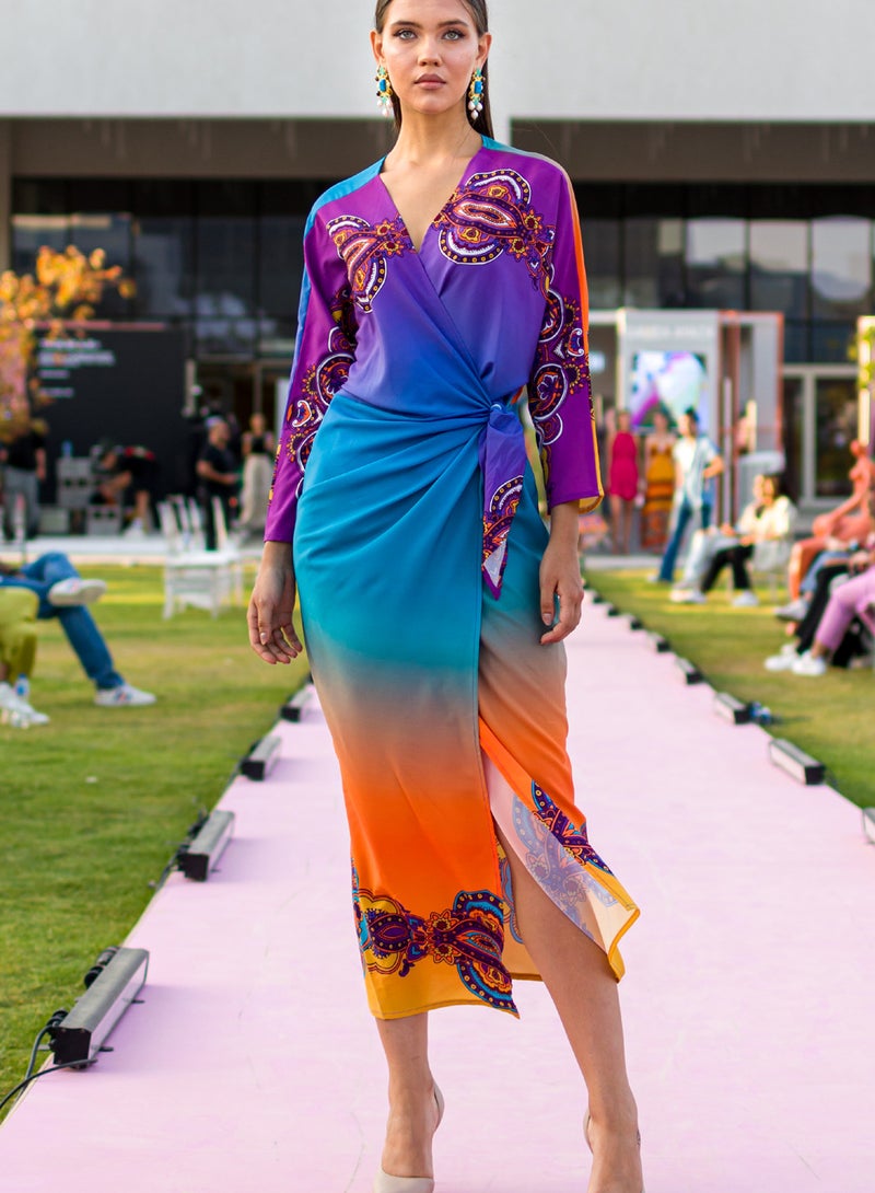 Sherwal waves boho wrapped dress - Image 1