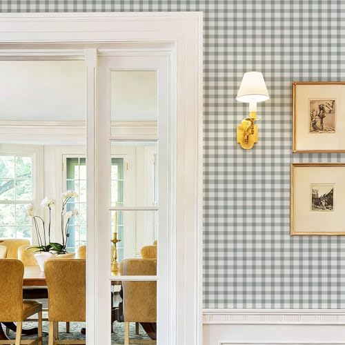 YXTII Plaid Peel and Stick Wallpaper 17.3"×78.7", Striped Removable Wall Paper Contact Paper Wallpaper for Bedroom Boho Waterproof Self Adhesive Shelf Drawer Liner - Image 4