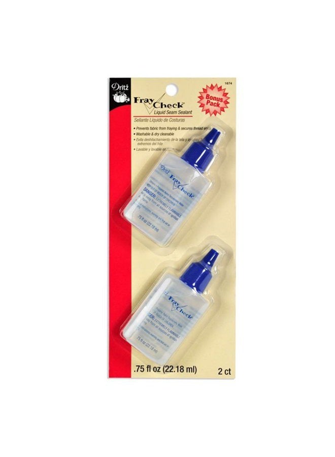 Fray Check Liquid Seam Sealant Glue Bonus Value Pack - 2 Bottles 3/4 Oz