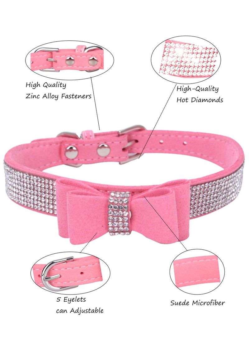 Cat Collar with Diamonds, Rhinestone Pet Collar Elastic Adjustable Collar Cat and Dog Small Pet Necklace Jewelry - Image 3