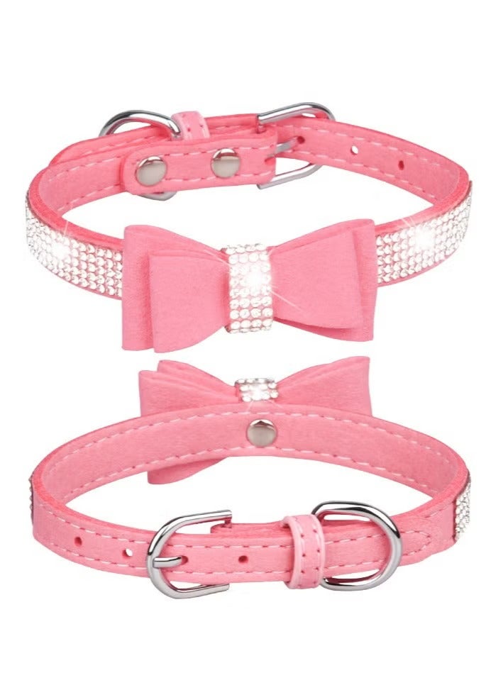 Cat Collar with Diamonds, Rhinestone Pet Collar Elastic Adjustable Collar Cat and Dog Small Pet Necklace Jewelry - Image 2