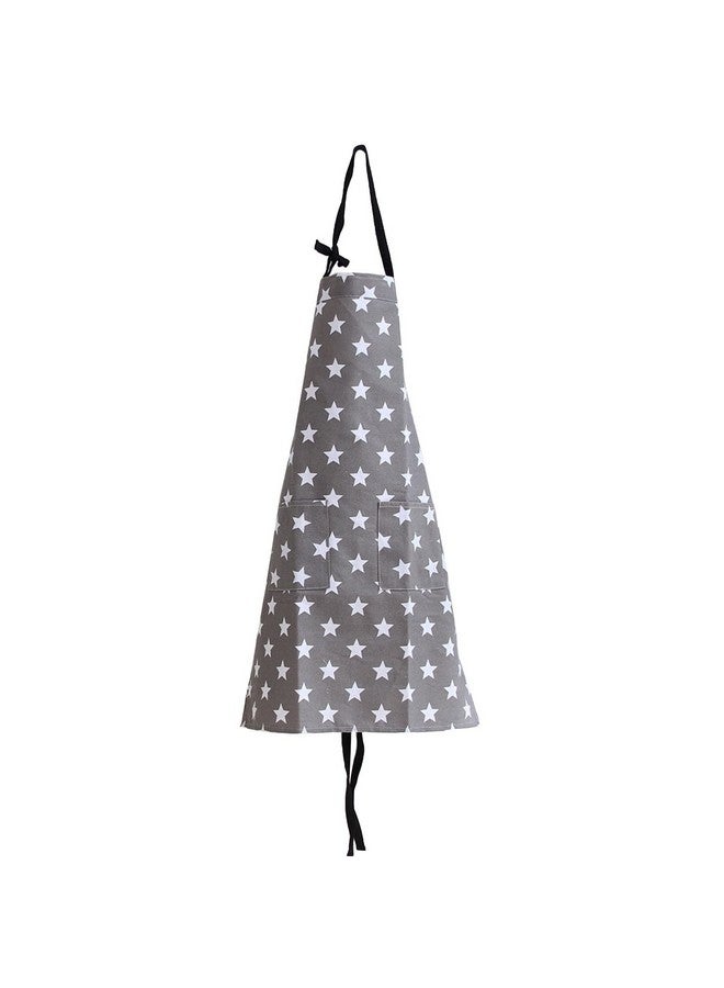 SAMI STUDIOS 100% Cotton Adjustable Bib Cooking Kitchen Aprons Sparkling Stars With Large Pockets, BBQ Drawing Dishwashing Baking Grill Restaurant For Men & Women UNISEX Washable 70x80 Cms Grey - Image 3