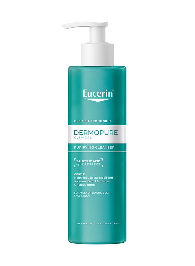 Eucerin Dermopure Clinical Purifying Cleansing Gel With Salicylic Acid For Blemish & Acne-Prone Skin, Removes Excess Sebum And Dirt, Fragrance-Free, Soap-Free, Suitable For Blemish And Acne-Prone Skin, 400Ml - Image 1