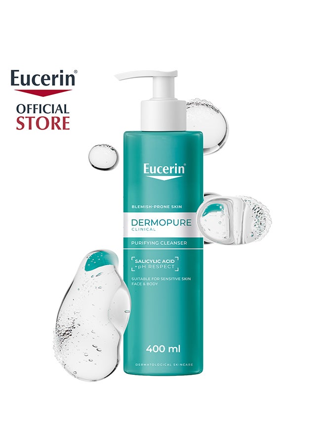 Eucerin Dermopure Clinical Purifying Cleansing Gel With Salicylic Acid For Blemish & Acne-Prone Skin, Removes Excess Sebum And Dirt, Fragrance-Free, Soap-Free, Suitable For Blemish And Acne-Prone Skin, 400Ml - Image 2