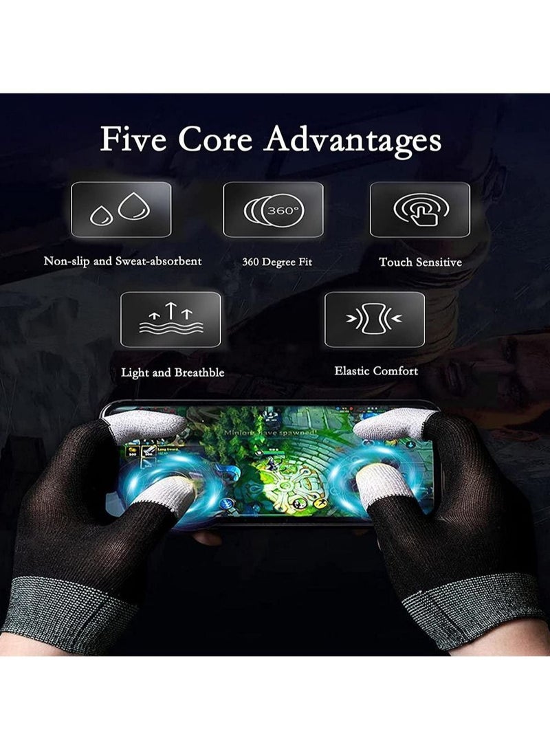 Gaming Gloves - The Newest Sweatproof Finger Gloves with Touch Screen Compatibility, Designed with Silver Fiber G1 Material for PUBG Mobile Phone Games Accessories (1Pair)  - Image 4