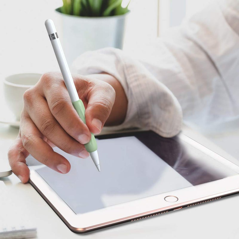 أهاستايل AhaStyle 3 عبوات من حوامل مقابض السيليكون لأقلام Apple (USB-C) وقلم Apple (الجيل الأول / الثاني) غلاف حماية مريح متوافق مع قلم iPad (أبيض وأخضر وردي) - Image 5