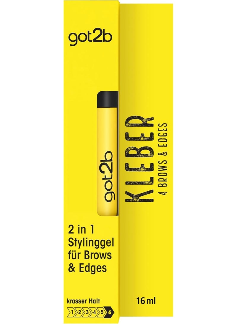 got2b glue 4 brows & edges (16 ml), 2in1 brow gel & hair mascara, with a practical, two-sided eyebrow brush for styling and fixing baby hair, vegan formula - Image 1