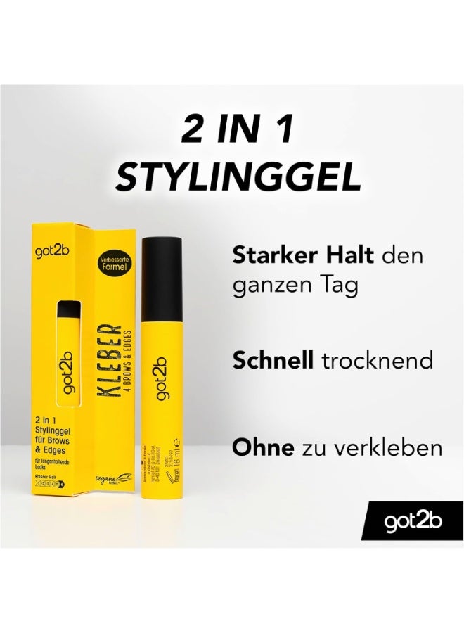 got2b glue 4 brows & edges (16 ml), 2in1 brow gel & hair mascara, with a practical, two-sided eyebrow brush for styling and fixing baby hair, vegan formula - Image 2