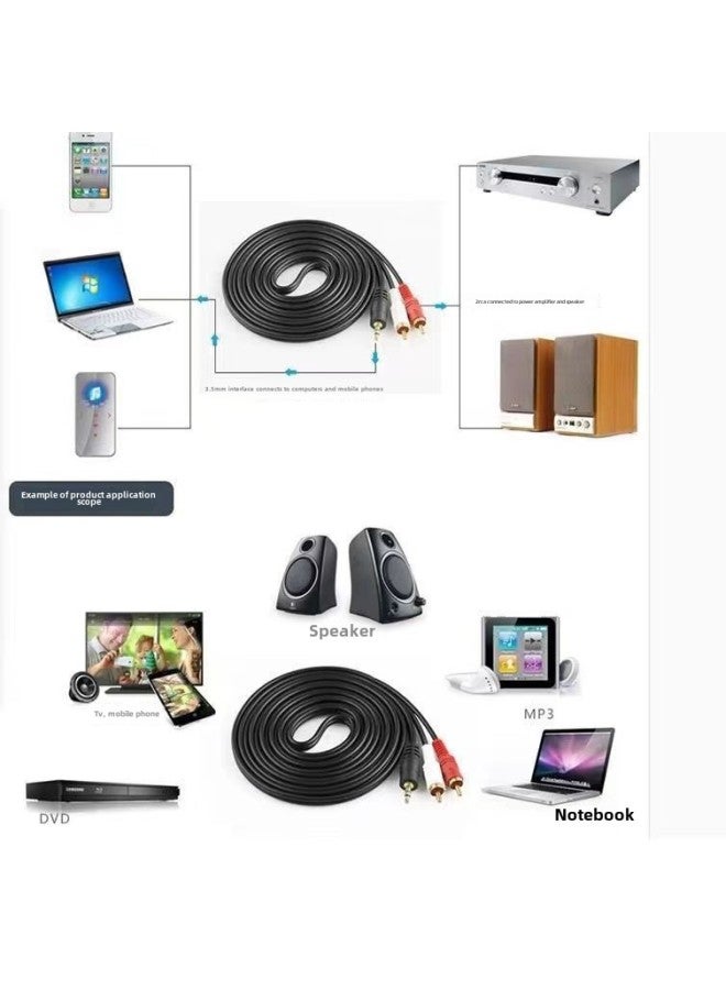1 Minute 2 Computer Speaker Cable 3.5 To Double Lotus 3.5mm One Point Two Audio Cable Audio Cable 1.5- 20m-Color:One-two Audio Cable 3m  - Image 4