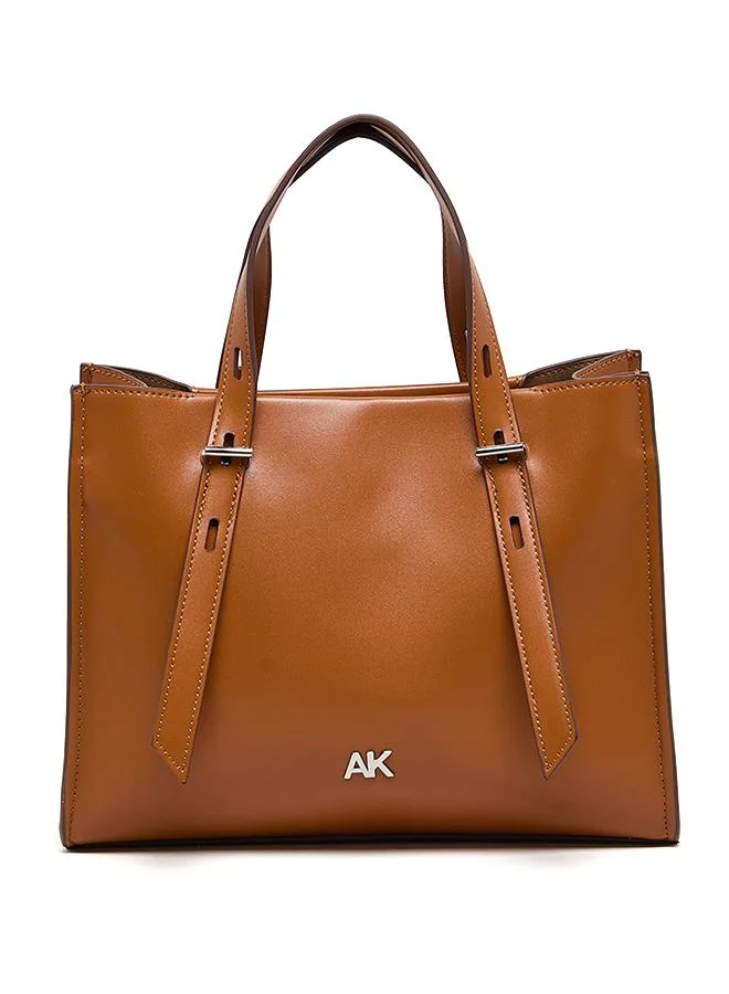 Anne Klein Monogram PU Zip Closure Tote Bag