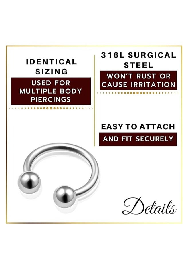 Generic BForbidden Body Jewelry Horseshoe Septum Rings Internally Threaded Small Nose Hoop Surgical Steel 1 piece  - Image 1