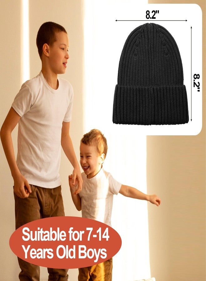 LUCKYBUNNY Kids Wool Beanie Hat Toddler Warm Winter Knit Caps Cuffed Beanies Skull Cap for 7-14 Years Old Boys Brown - Image 5