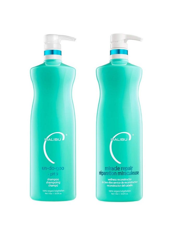Malibu C Undogoo Shampoo & Replenish Hair Masque Duo (33.8 Oz) Clarifying Shampoo To Remove Product Build Up + Resins From Hair Shine Restoring Moisturizing Hair Repair - Image 2
