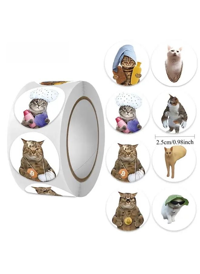 3000pcs Funny Cat Stickers Cute Meme Designs Expressive Eyes Tabby Siamese British Shorthair - Image 4