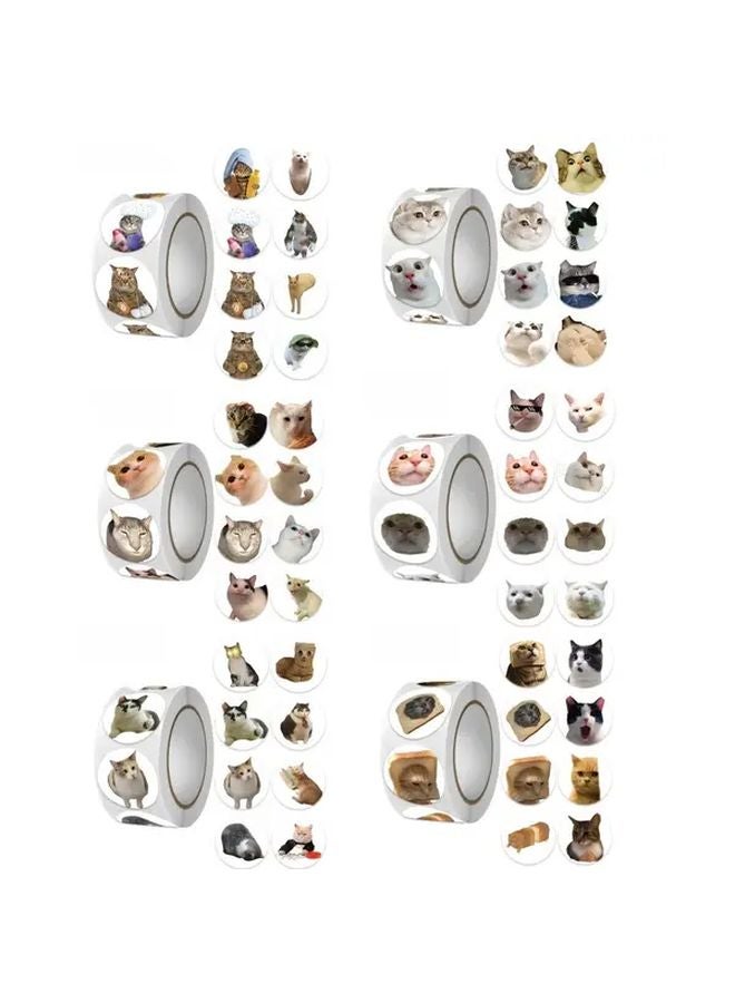 3000pcs Funny Cat Stickers Cute Meme Designs Expressive Eyes Tabby Siamese British Shorthair - Image 2