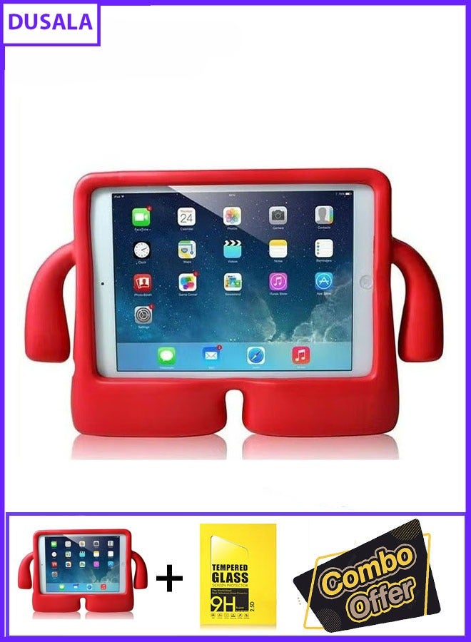 DUSALA 2 in 1 Kids Shock‑Proof EVA Case with Handle & Stand for iPad Mini 6 Bright Durable Cover with Glass