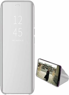 For Samsung Galaxy Note 8 Clear View Flip Case, Without Sensor, Standing Mirror Full Protection Cover Compatible With Samsung Galaxy Note 8 (6.3") (Silver)