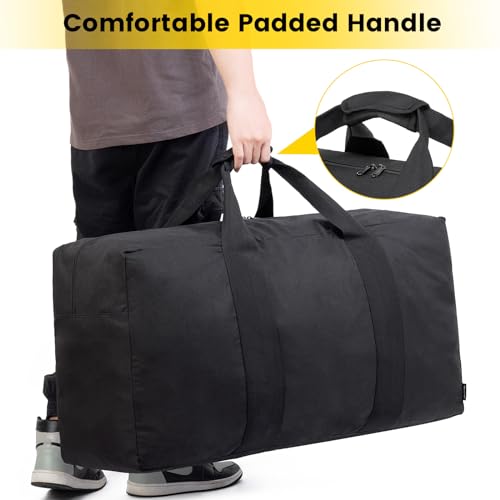 Vorspack Extra Large Duffle Bag for Travel - 100L/150L/200L Duffel Bag for Men Gear Bag for Storage Camping Overnight, Black, 100L, Travel - Image 4