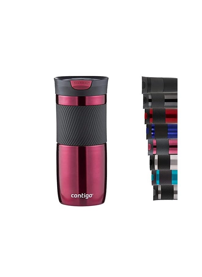 Contigo كوب سفر Snapseal كوب حراري من الفولاذ المقاوم للصدأ مع قارورة مفرغة من الهواء ومانع للتسرب وكوب قهوة مع غطاء سهل التنظيف خالٍ من مادة BPA  - Image 2