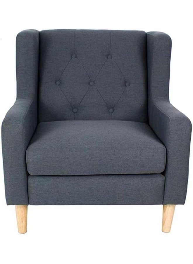 Comfynest Comfynest Zirco 1Seater Fabric Sofa With 2Year Warranty 80X85X88Cm Dark Grey - Image 1