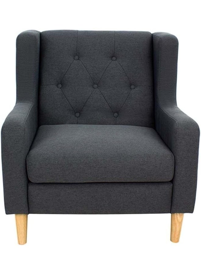 Comfynest Comfynest Zirco 1Seater Fabric Sofa With 2Year Warranty 80X85X88Cm Dark Grey - Image 4
