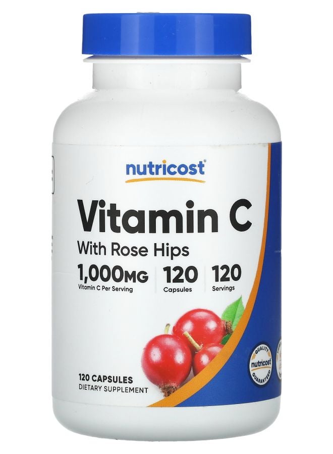 Vitamin C With Rose Hips 1000 mg 120 Capsules