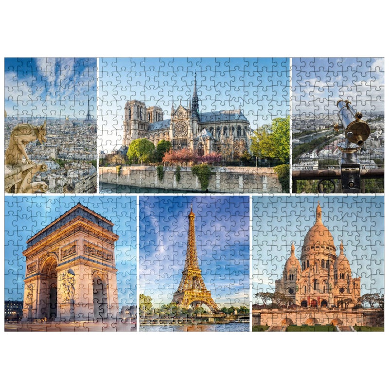 MyPuzzle.com MyPuzzle Paris Notre Dame Eiffel Tower and Sacre Coeur Premium 500 Piece Jigsaw Puzzle for Adults - Image 3