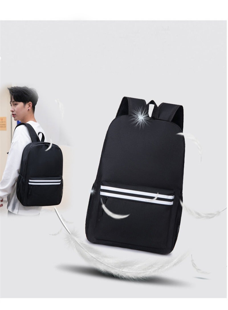 Large Capacity Stylish Backpack Student backpack Black/White  - Image 2