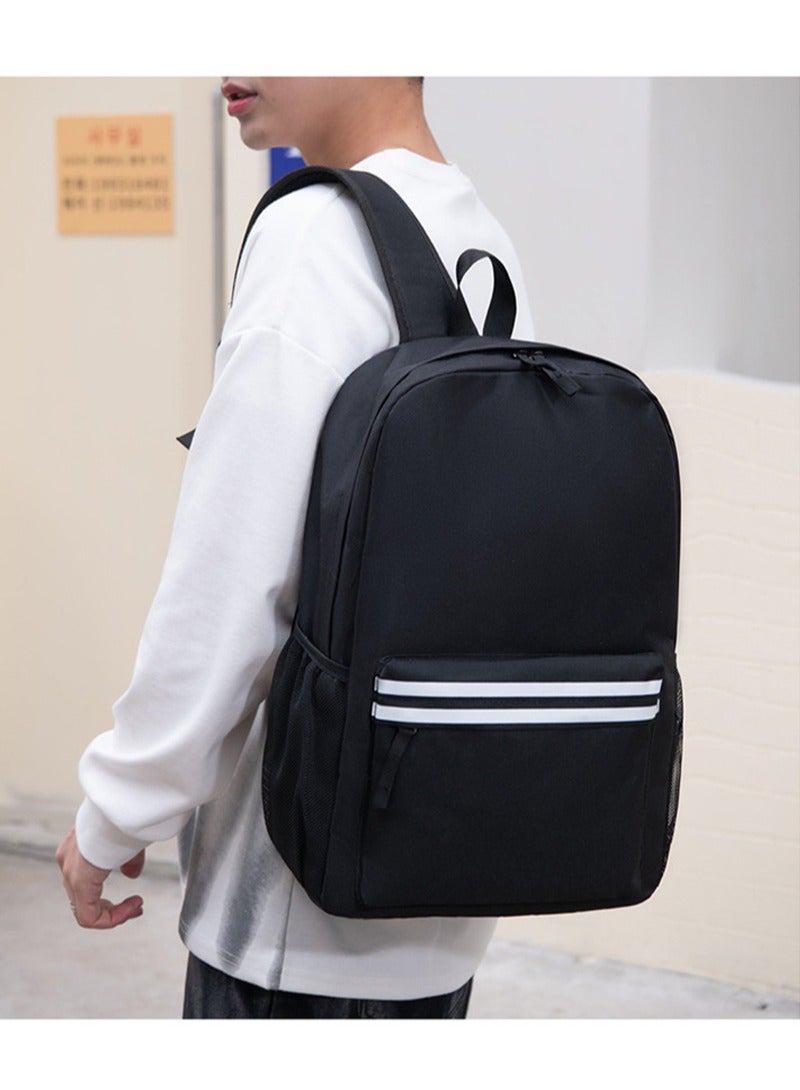 Large Capacity Stylish Backpack Student backpack Black/White  - Image 3