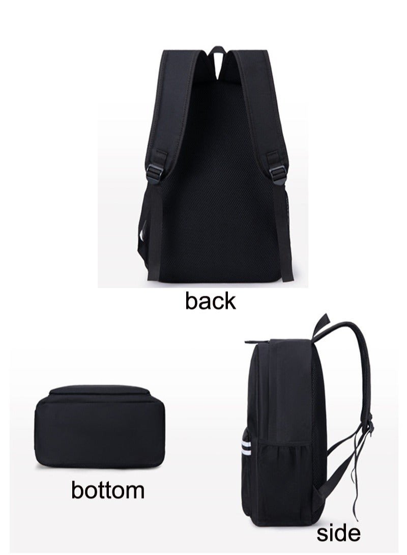 Large Capacity Stylish Backpack Student backpack Black/White  - Image 4