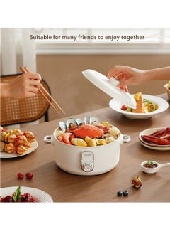 miss ceool Electric Hot Pot 2.5L Multi-functional Stoveless Cooking Pot Temprature Control 750W Power Non Stick Pot Overheating Boiled and Dry Protection Stir Fry Soup and HotPot (CN 3 Pin Plug)  - Image 3