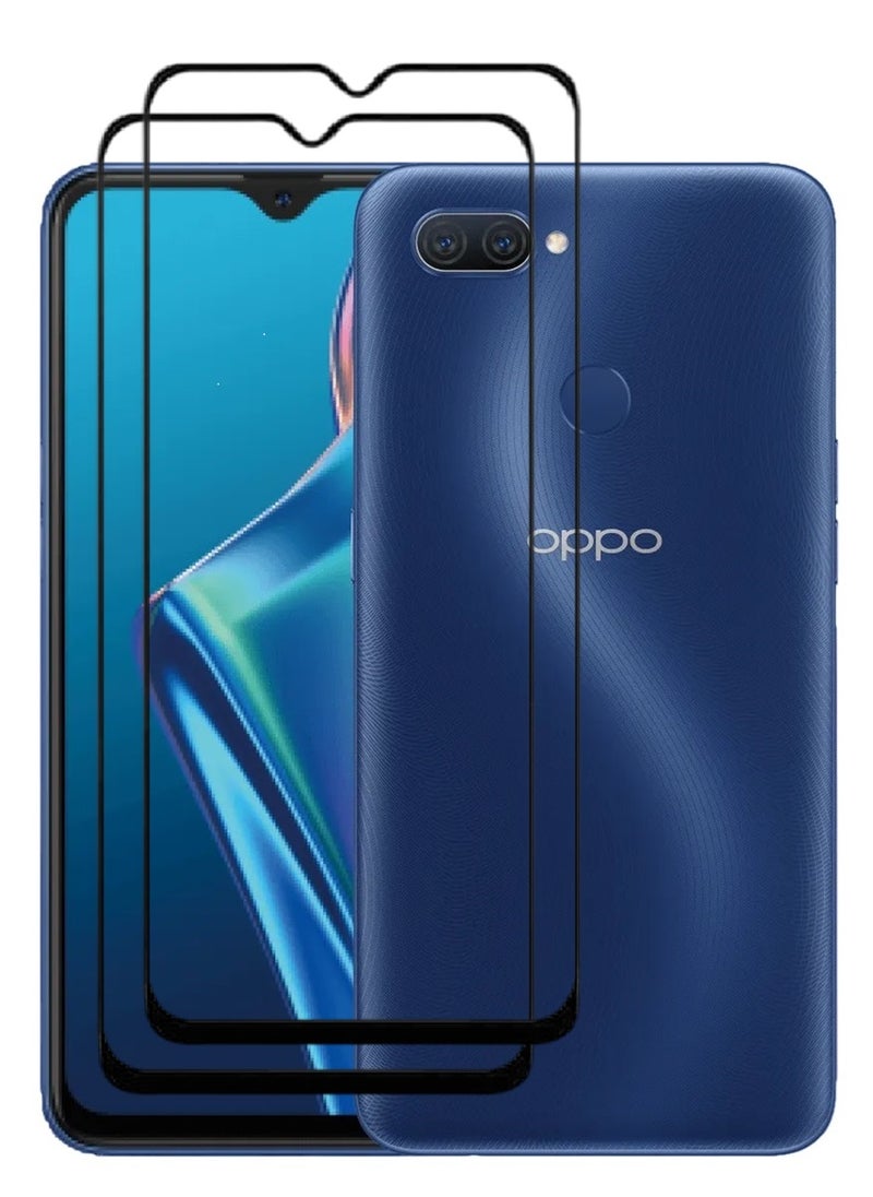 AINA 2 Pieces Tempered Glass Screen Protector 5D Designed For Oppo A12 Full Glue Edge to Edge Full Screen Coverage And Bubble Free - Image 1