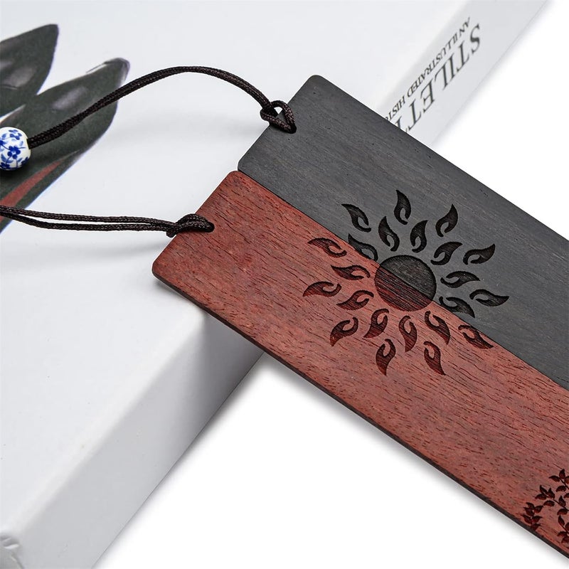 X spring Bookmark Set With Gift Box - Natural Wood Handmade Carving Book Marks For Teachers Appreciation, Birthday, Gift, Book Lovers - Image 5