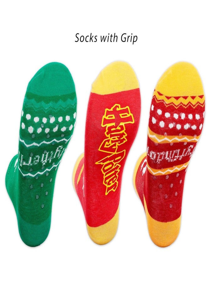 Harry Potter Gripper Socks for Women - Bundle with 3 Pairs of Non-Slip Ankle Socks Featuring Hogwarts Houses Gryffindor, Slytherin, More Plus Stickers | Harry Potter Apparel Gift Set for Teens, Girls - Image 3