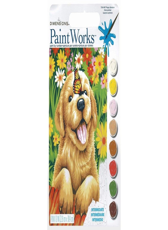 Dimensions Puppy Gardener Paint by Numbers for Adults, 9'' W x 12'' L - Image 2