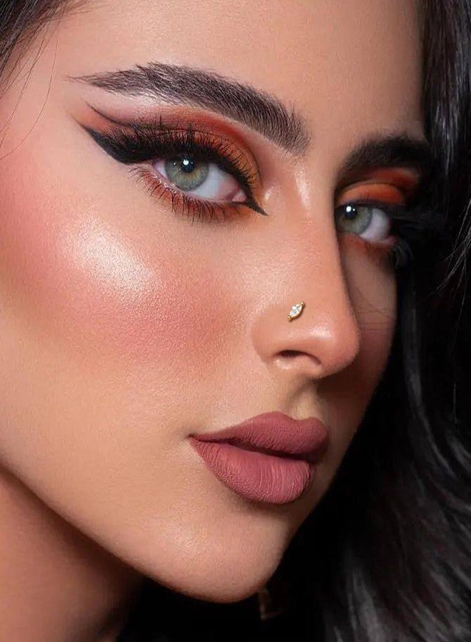 كوتشارم حلق أنف كوشارم من الذهب الخالص عيار 14 قيراطًا مرصع بالزركونيا المكعبة على شكل ماركيز، وزن 20 غرامًا، مصنوع من الذهب الأصفر، بتصميم منحني على شكل حرف L، طوله 7 مم، مناسب لثقب الأنف، مصنوع من الذهب الخالص عيار 14 قيراطًا، مرصع بالزركونيا المكعبة اللامعة، خالٍ من النيكل، مجوهرات للأنف - Image 2