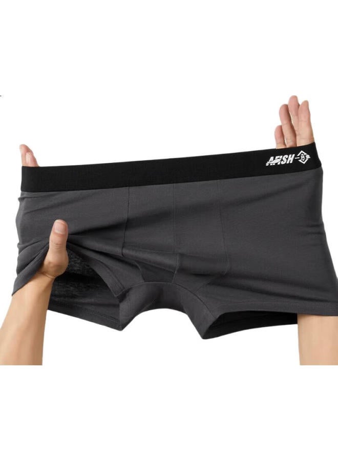 A FISH Men'S Cotton Breathable Antibacterial Boxer Briefs With 7A Grade Antibacterial Crotch, Large Size, Pack Of 5 - Image 1
