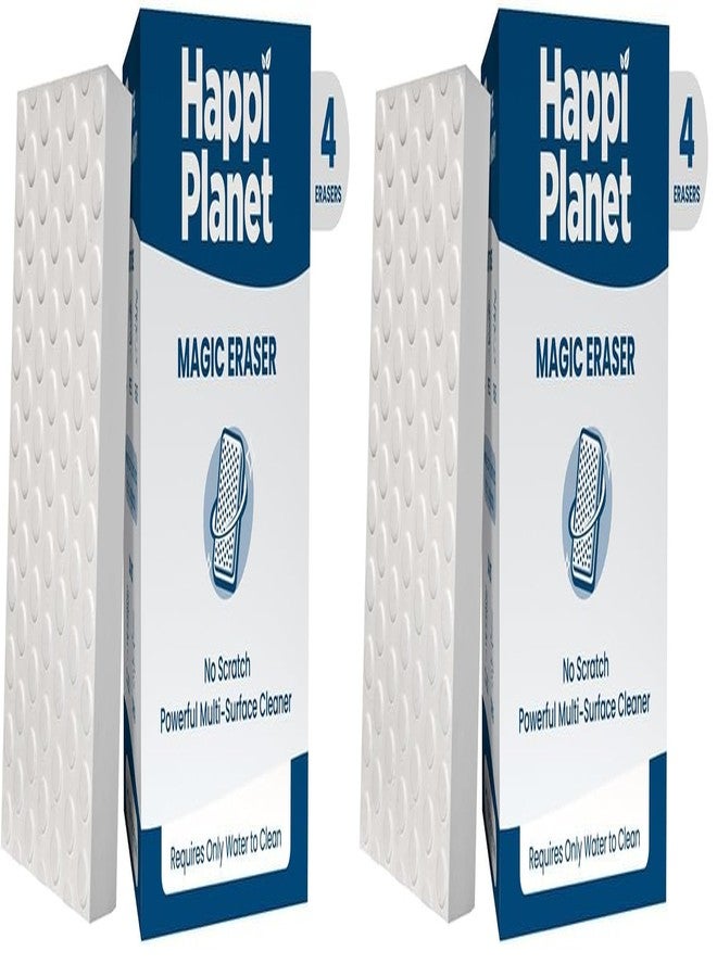 Happi Planet Magic Eraser | Pack of 8 | No Scratch Multi-Surface Cleaning Sponge | Removes 100+ Tough Stains | Just Add Water | Walls, Kitchen, Bathroom, Shoes & Switch Boards - Image 1