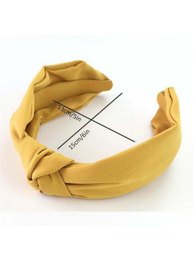 Etercycle Headband For Women Knotted Wide Headband Yoga Hair Band Fashion Elastic Hair Accessories For Women (Yellow) - Image 2